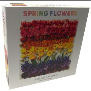 Galison Jigsaw Puzzle Spring Flowers 500 Pieces 20x20 Family Gift Adults Kids